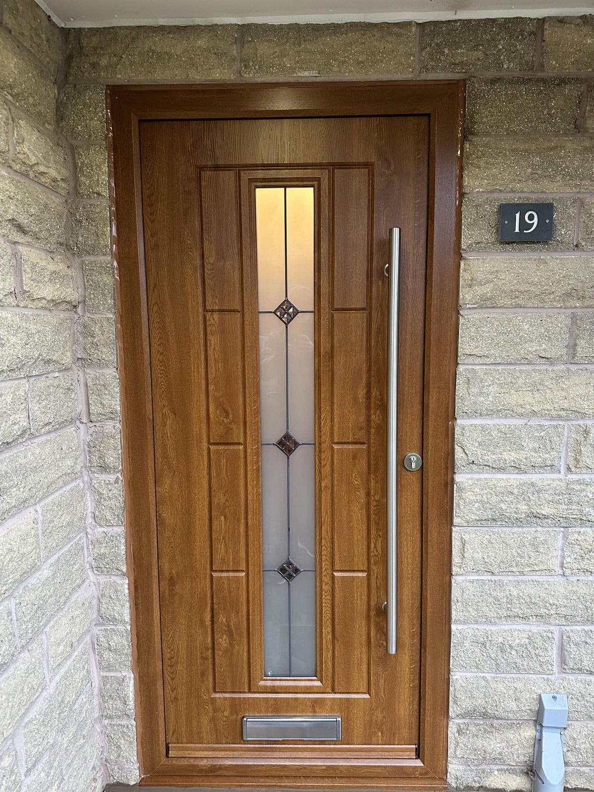 Golden oak composite door fitted by Dan